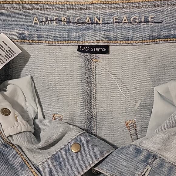 American Eagle High Waist A-Line Denim Skirt Light Wash - Picture 4 of 8